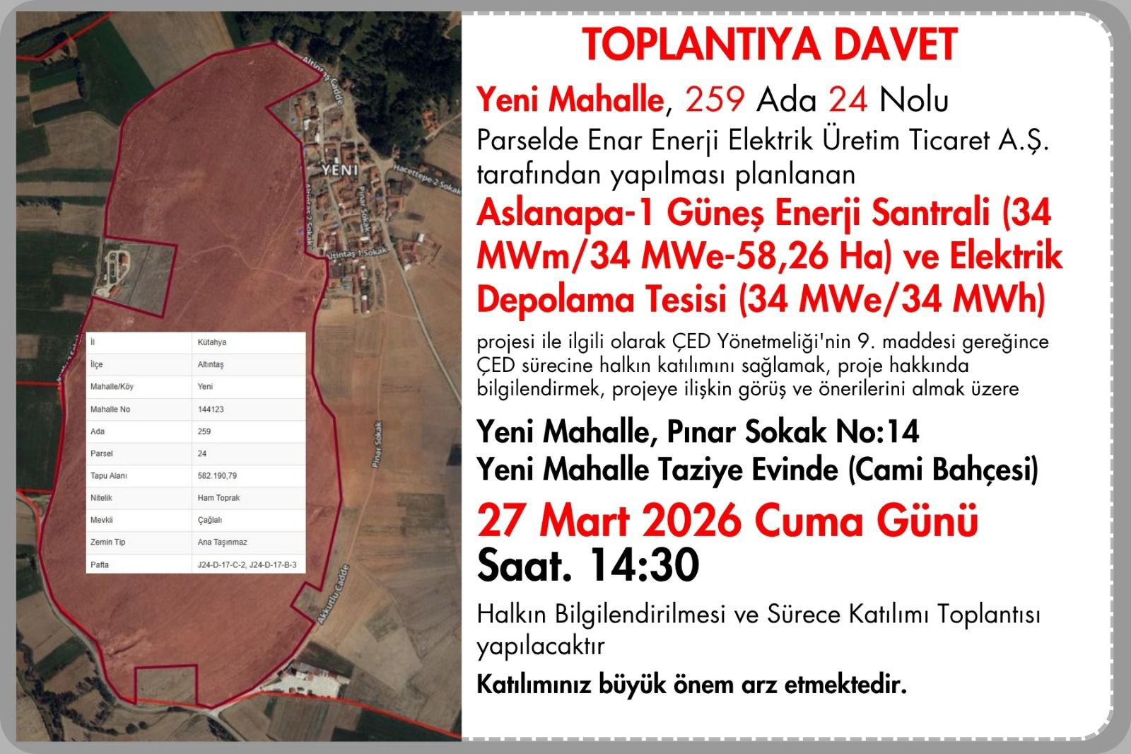 İLÇEMİZİN GÖBEĞİNDE GÜNEŞ ENERJİ SANTRALİ KURULMASINI İSTEMİYORUZ.